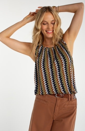 Liverpool Los Angeles sleeveless knit top w/ keyhole