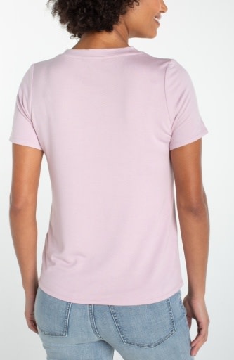 Liverpool Los Angeles short sleeve v-neck knit tee