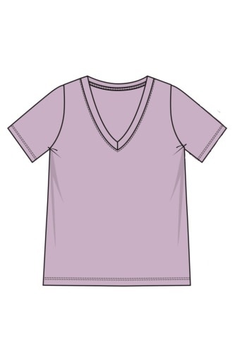 Liverpool Los Angeles short sleeve v-neck knit tee