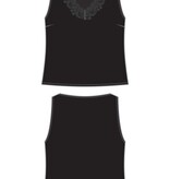Liverpool Los Angeles v-neck woven tank w/ lace trim