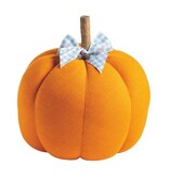Mudpie Large Patterned Pumpkin (solid orange with gingham bow)