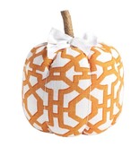 Mudpie Medium Patterned Pumpkin (orange and white lattice)