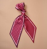 FLEURISH Twirl & Tie Scarf Accessory-Gingham Burgundy
