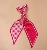 FLEURISH Twirl & Tie Scarf Accessory-Gingham Red