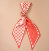 FLEURISH Twirl & Tie Scarf Accessory-Gingham Orange
