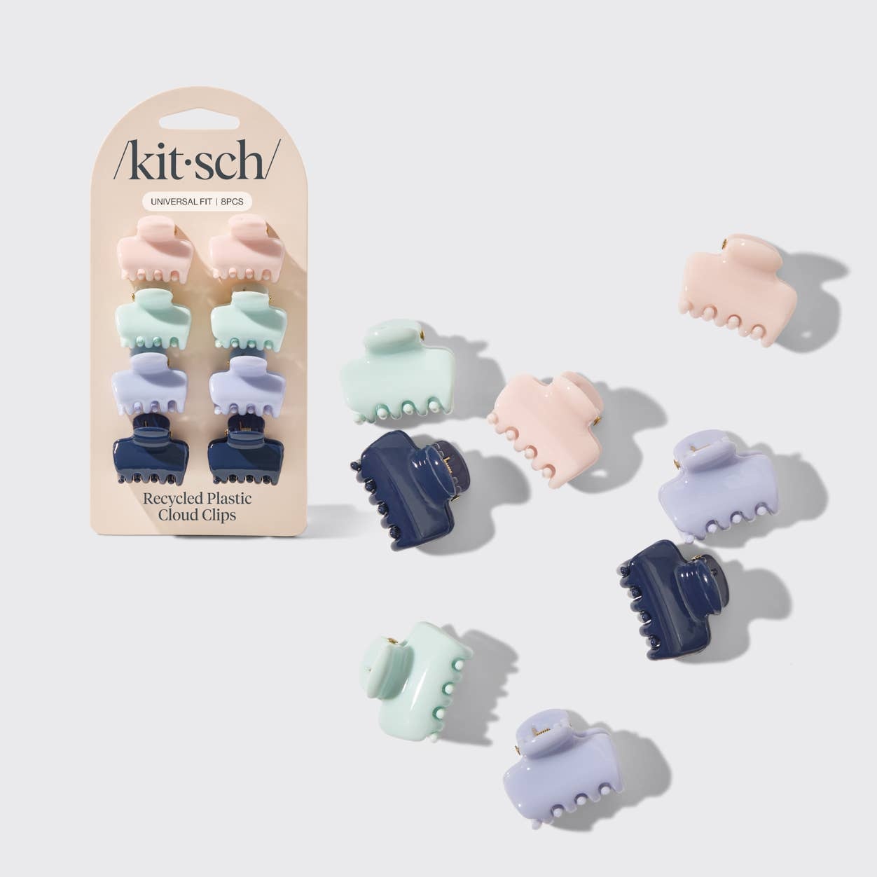 kitsch Recycled Plastic Mini Cloud Clips 8pc Set- Garden Bouquet