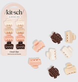 kitsch Recycled Plastic Mini Cloud Claw Clips 8pc Set - Rosewood