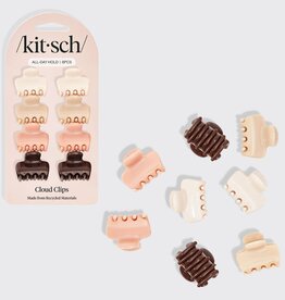 kitsch Recycled Plastic Mini Cloud Claw Clips 8pc Set - Rosewood