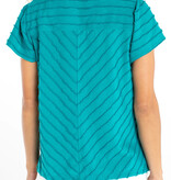 Liverpool Los Angeles short sleeve v neck knit top w/ miter detail