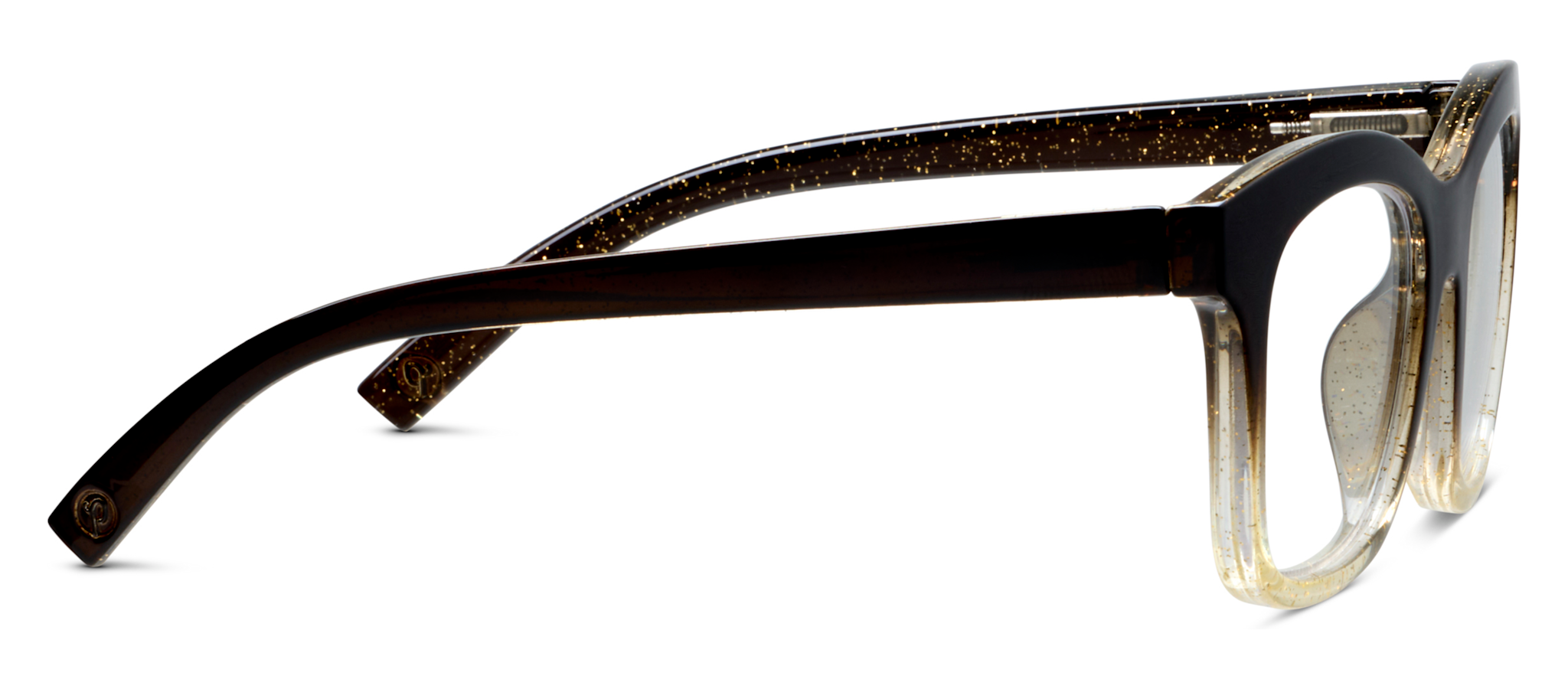 Peepers Coffee/Clear Glitter To the Maximalist Blue Light Reading Glasses