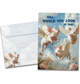 Pigs Flying Birthday Greeting Card