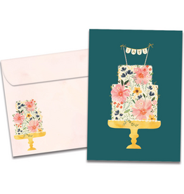 Floral Cake Birthday Greeting Card