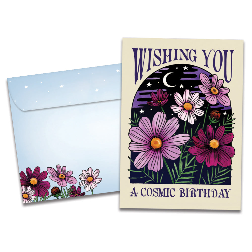 Cosmic Wishes Birthday Greeting Card
