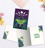Magical Lunar Moth Birthday Greeting Card