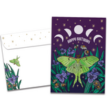 Magical Lunar Moth Birthday Greeting Card