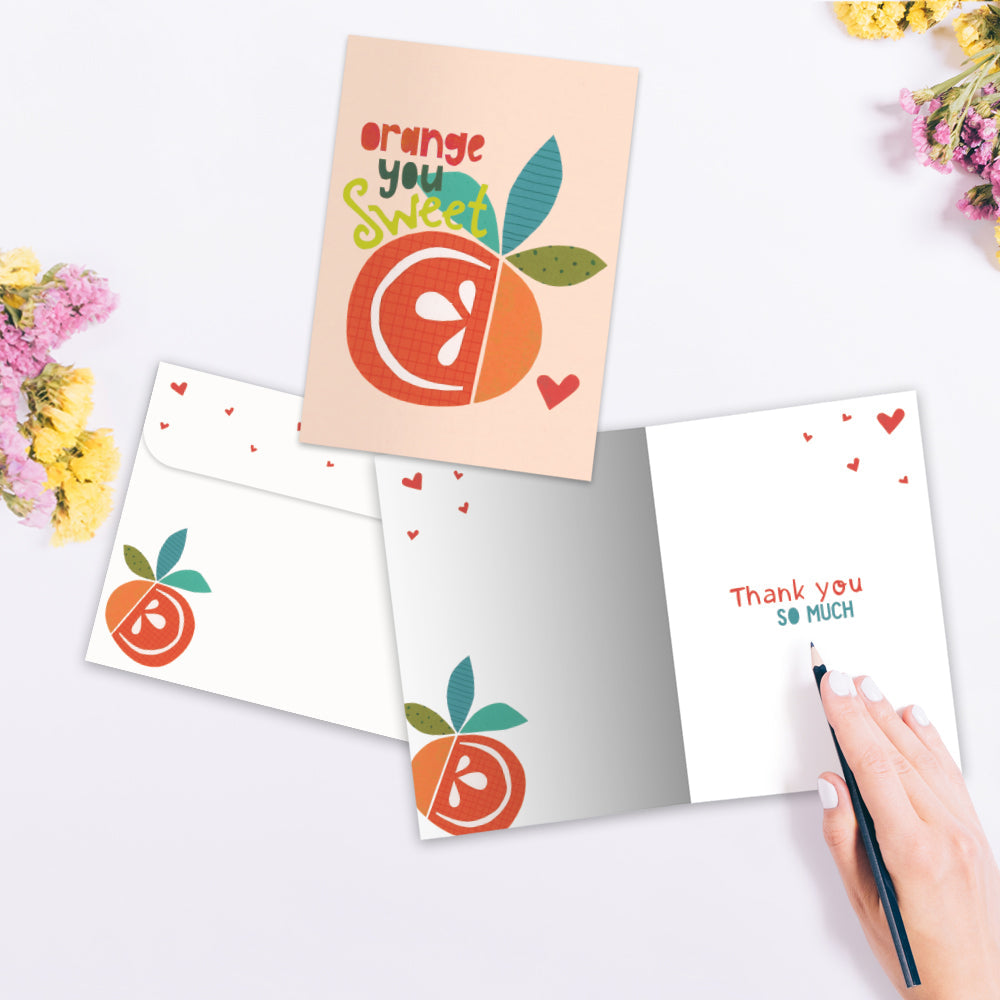 Orange You Sweet Thank You Greeting Card