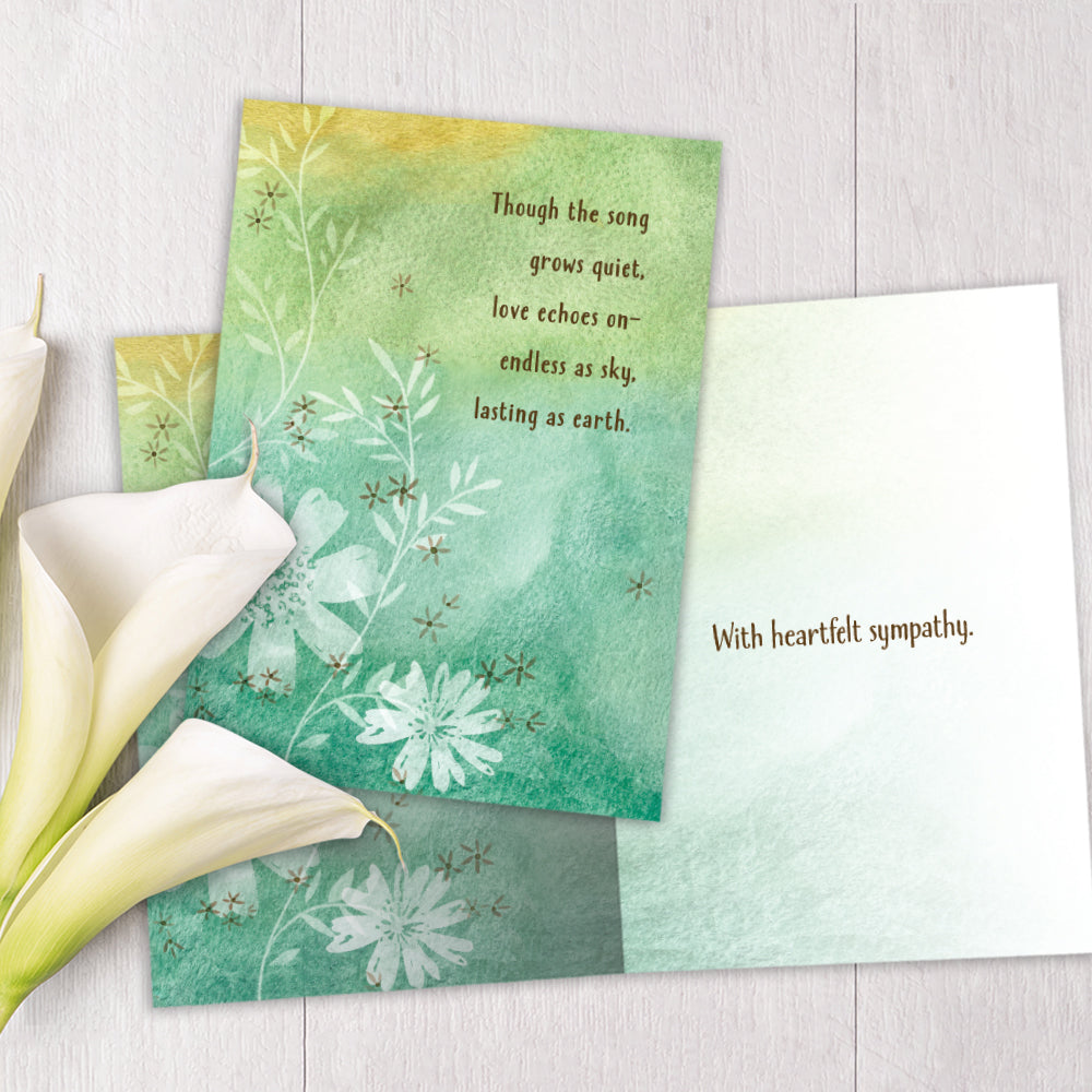 Song Grows Quiet Sympathy Greeting Card