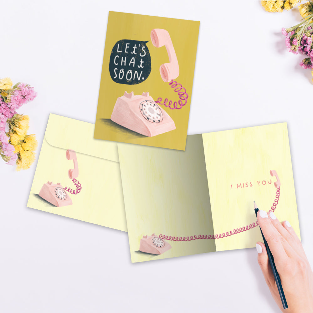 Let's Chat Soon Just Because Greeting Card