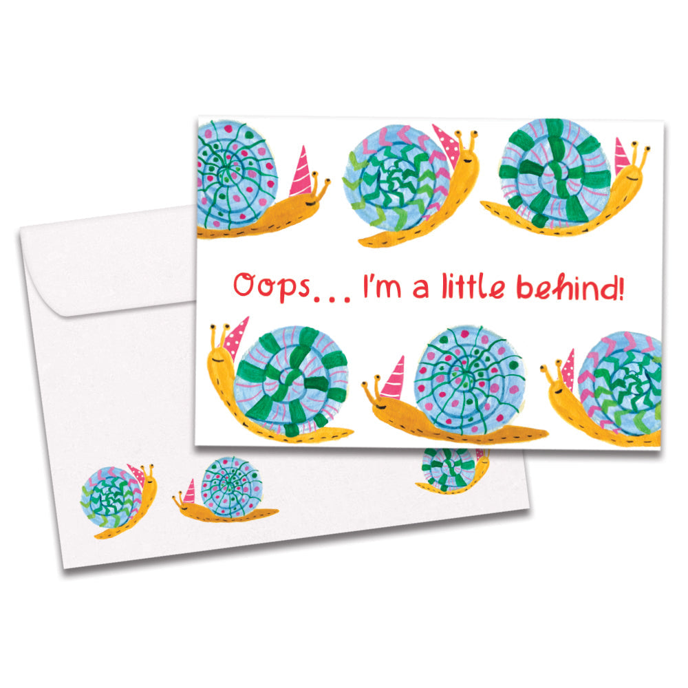 Slow Down Snail Belated Birthday Greeting Card