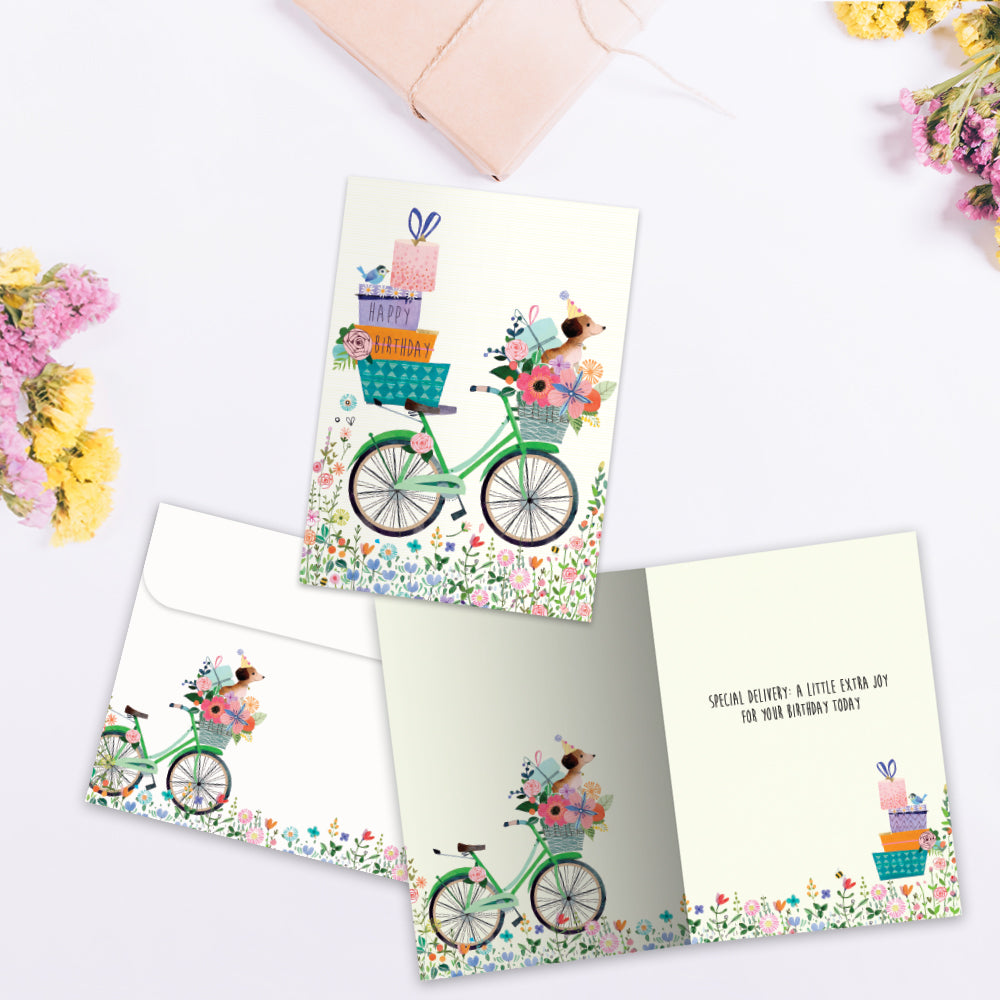 Bicycle Delivery Birthday Greeting Card