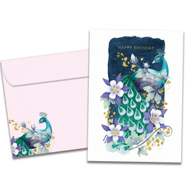 Extraordinary Peacock Birthday Greeting Card