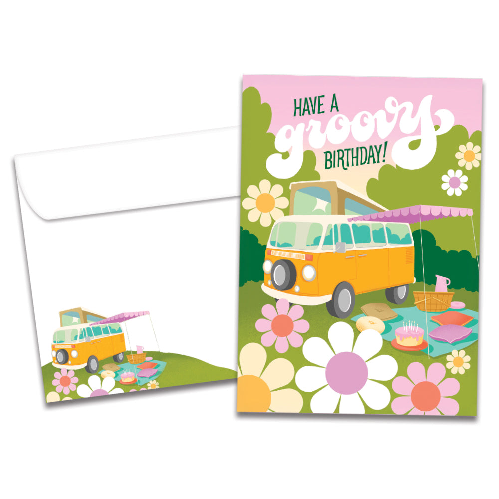 Groovy Vibes Birthday Greeting Card