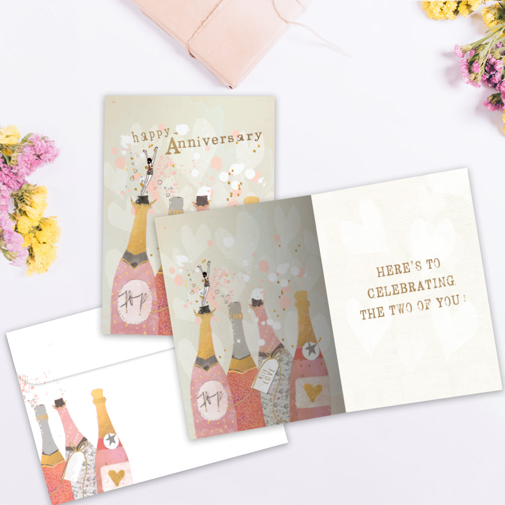 Champagne Wishes Anniversary Greeting Card