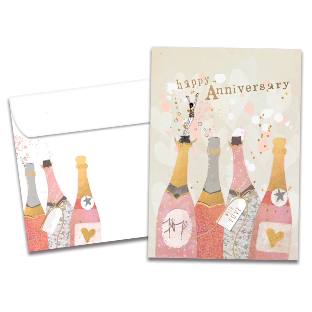 Champagne Wishes Anniversary Greeting Card