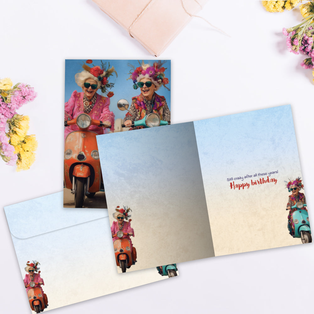 Grannies & Mopeds Birthday Greeting Card