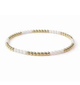 Erin Gray Refined White Stone and 14k Gold filled Beaded Bracelet 7"