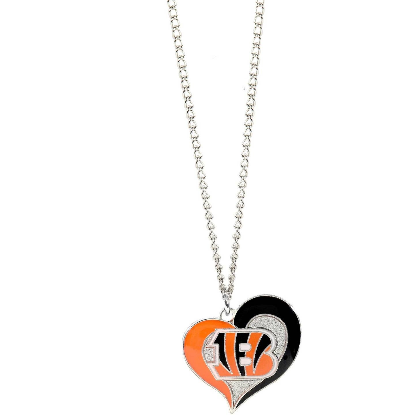 Aminco USA NFL Cincinnati Bengals Swirl Heart Necklace