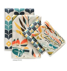 Colorful Leaves All Purpose Microfiber Towels, Set of 4