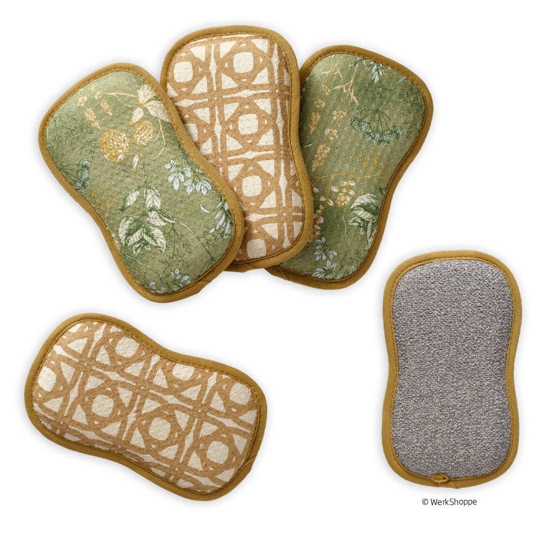 Kitchen Herbs Quick-Drying Scrubbies, Set of 4