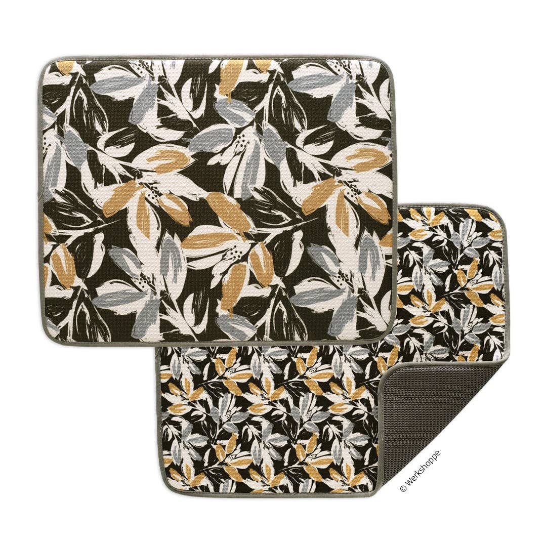 Leaf Tiles Microfiber Dish Drying Mats, Quick Drying