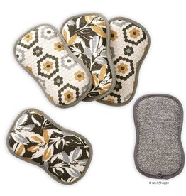 Leaf Tiles Scrubbie Set, Eco-friendly & Machine Washable