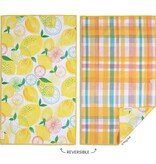 Lemon Plaid Microfiber Kitchen Dish Towel