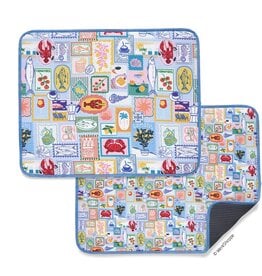 Mediterranean Summer Microfiber Dish Drying Mat, Set of 2