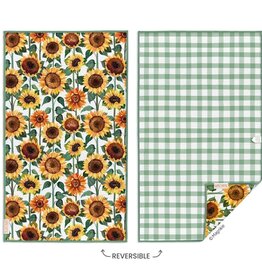 Sunflower Check Microfiber Hand Towel Fall Kitchen Decor