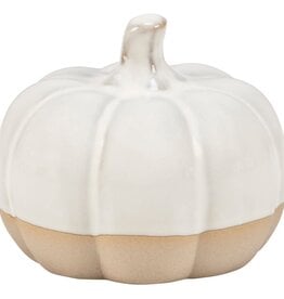 Small Ceramic Pumpkin w White Glazing