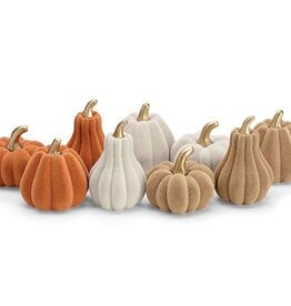 FLEURISH Mini Harvest Flocked Pumpkin (various colors)