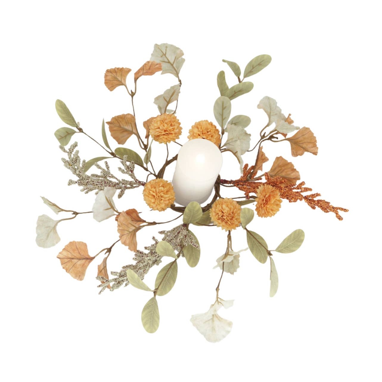 FLEURISH Orange Pom Pom Candle Ring