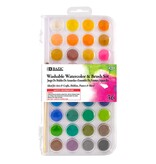 36-Color Watercolor Set with Brush