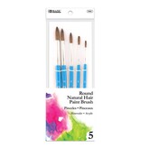 Round Natural Hair Paint Brush Set