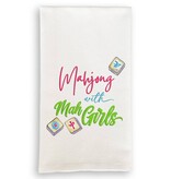 French Graffiti Mahjong with Mah Girls Curly Tea Towel