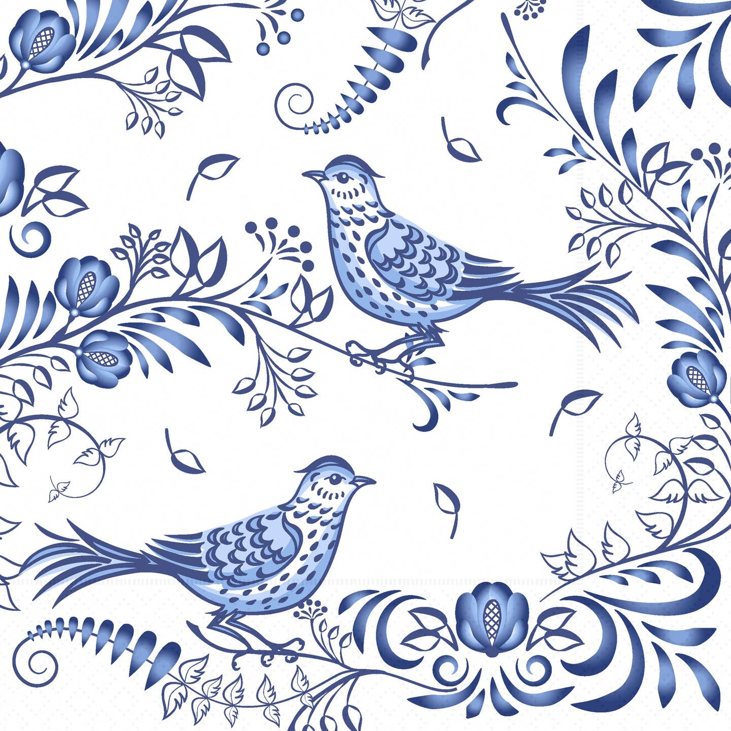 Boston International Paper Cocktail Napkins 20 Ct Porcelain Bird