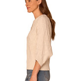 Democracy Cream Dolman Sleeve Grid Stitch Sweater