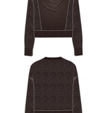 Liverpool Los Angeles long sleevedrape neck woven sweater hybrid