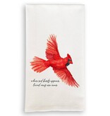 French Graffiti Flying Cardinal Tea Towel