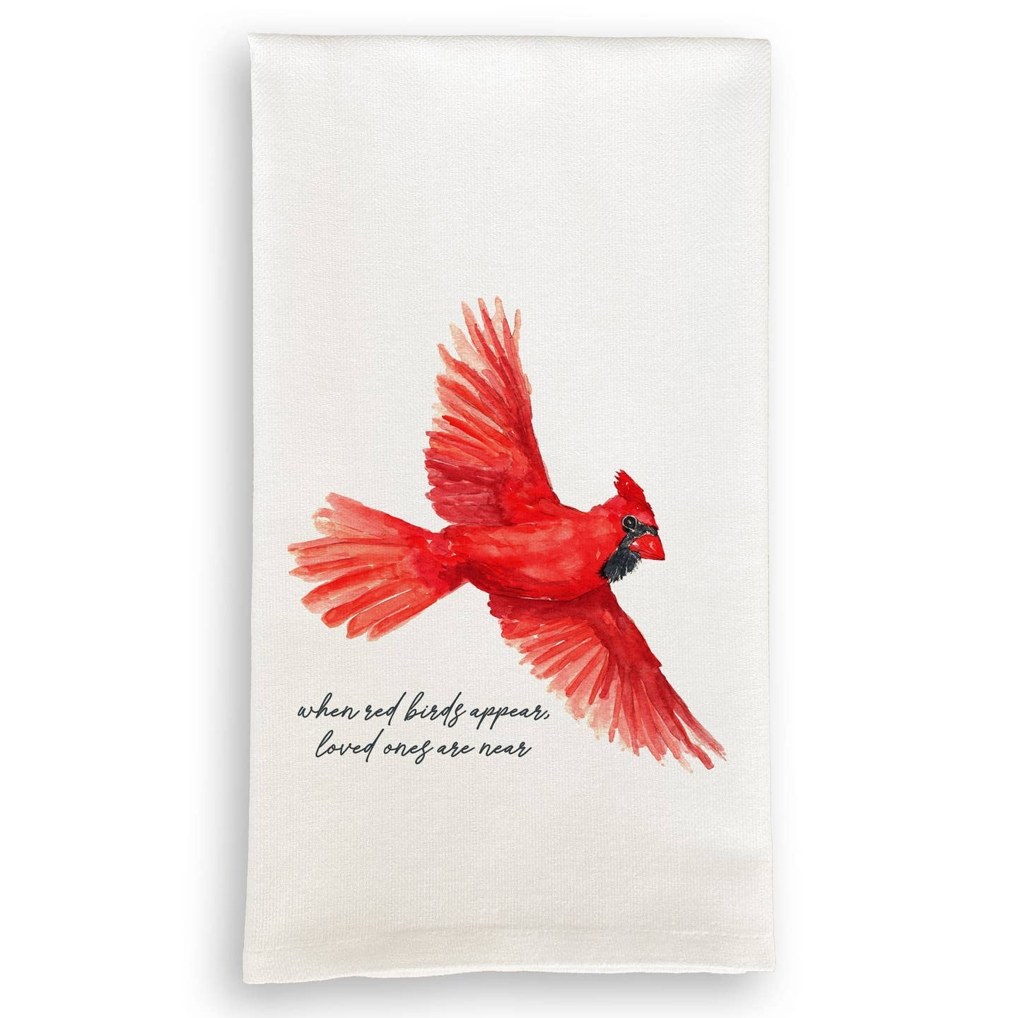 French Graffiti Flying Cardinal Tea Towel