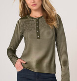 Liverpool Los Angeles long sleeve knit henley top w sweater trim